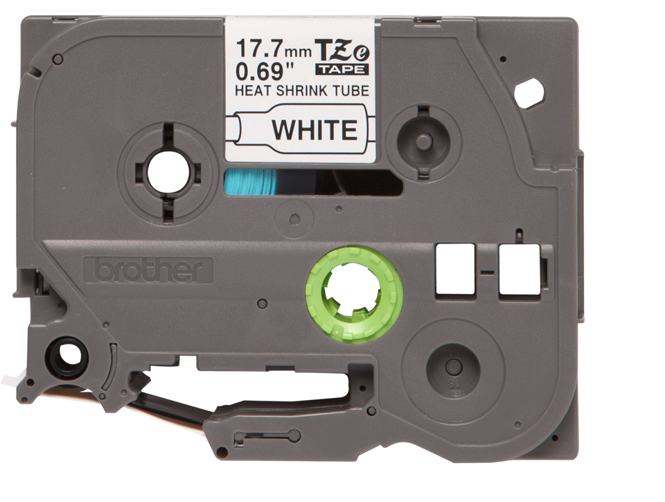Brother HSe241: оригинальная кассета с термоусадочной лентой для печати наклеек  черным на белом фоне, ширина: 17,7 мм.